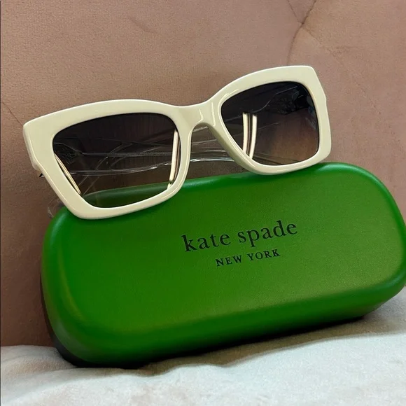 Kate Spade New York Retro Cat-Eye White & Clear Sunglasses